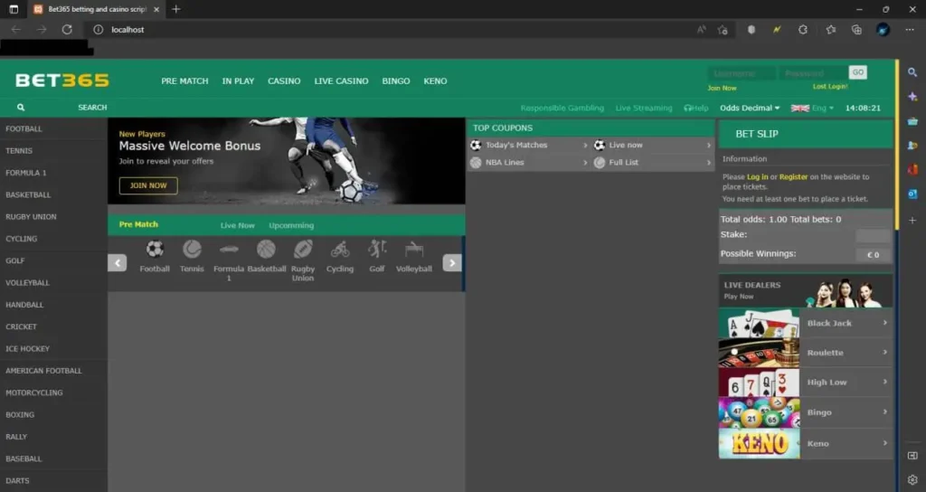 Bet365 Clone Script